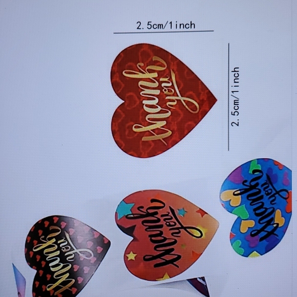 1 Roll 500 pcs Heart Design Gift Stickers New - Picture 2 of 3